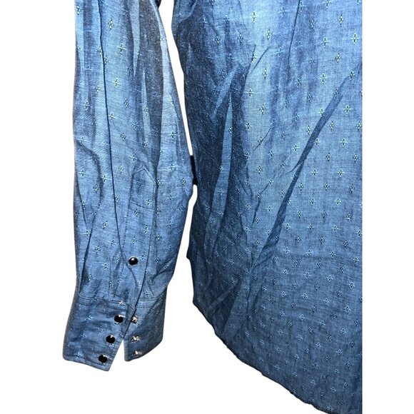 Panhandle Slim Eyelet Cutout Button Down Collared Shirt Sz 34 ( XL) Mens 16.5" N - Picture 12 of 12